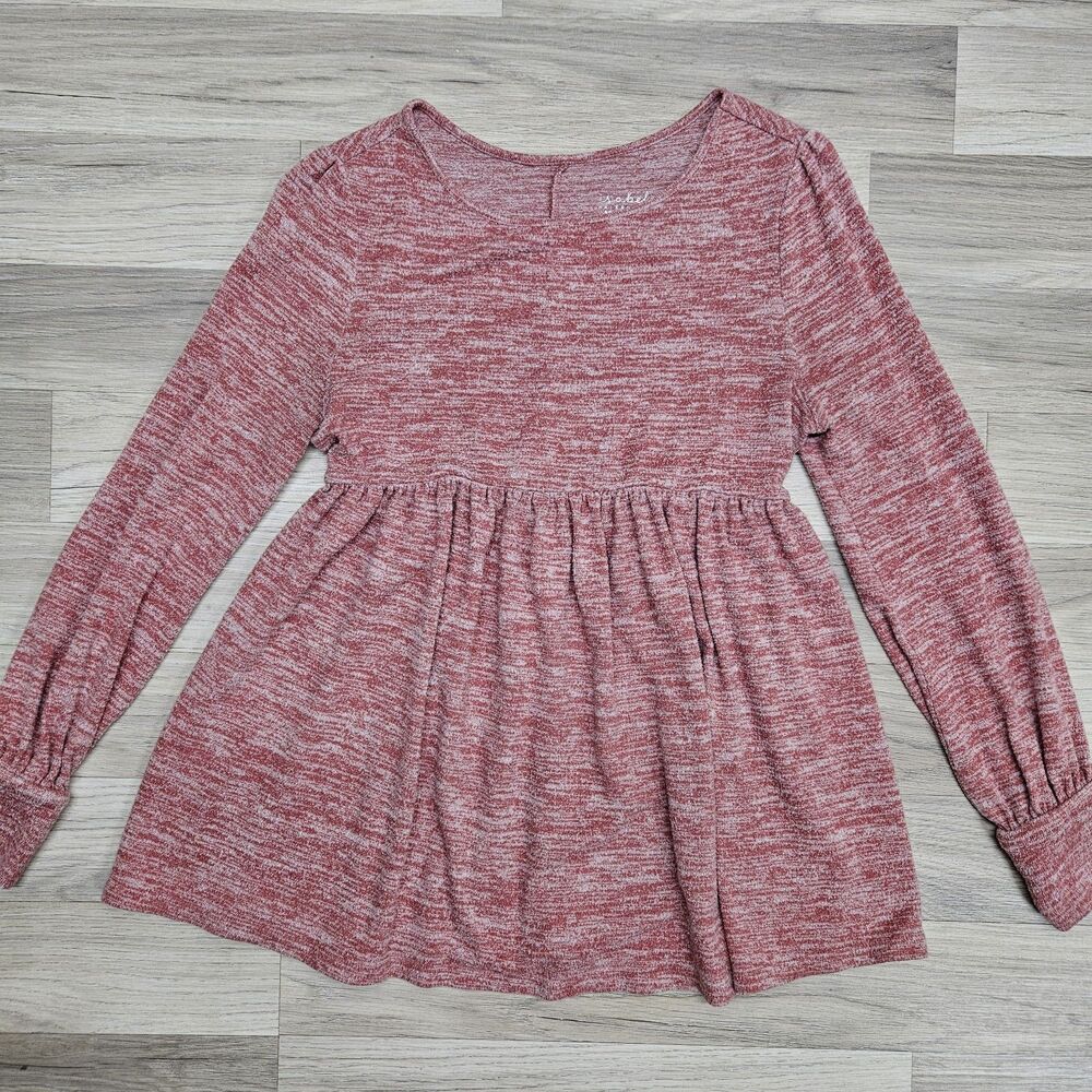 Isabel Maternity Womens Salmon Colored Longsleeve Baby Doll Shirt Top Small